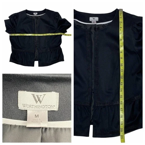 WORTHINGTON Black Embroidered Cardigan Sweater - Picture 11 of 11